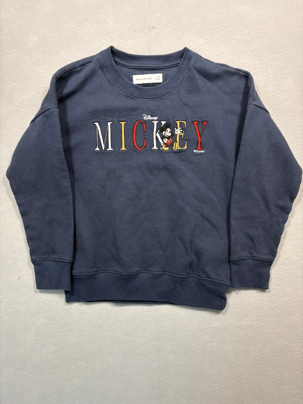 Disney Mickey Mouse Embroidered Sweatshirt – Navy – Kids Size 6/7